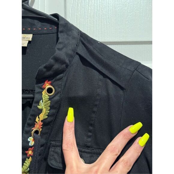 Anthropologie Holding Horses Imogen Floral Embroidered Shirt Dress Size 2 US - Picture 12 of 14